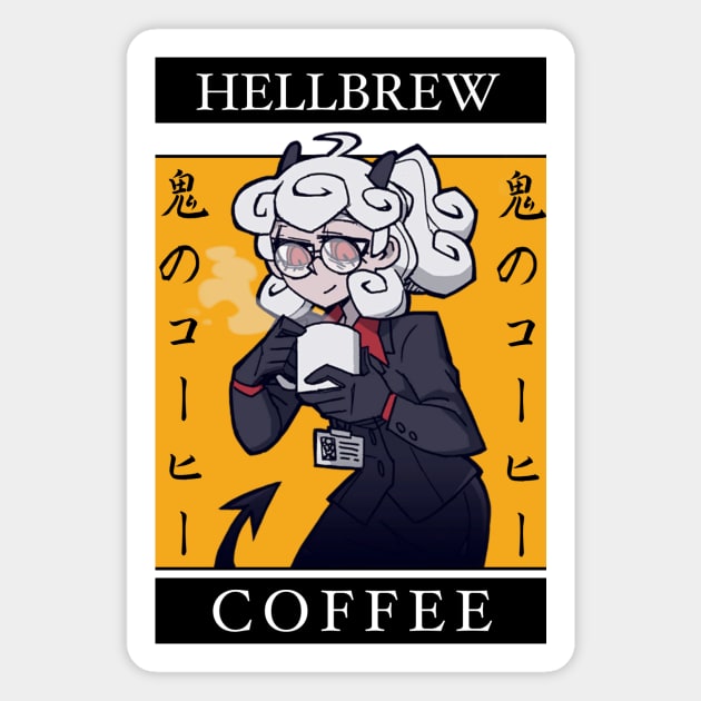 Hellbrew Coffee (Helltaker) Pandemonica Tired Demon Magnet by Nyakuro